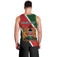 Personalised Kenya Men Tank Top Coat Of Arms Mix Flag Style