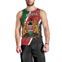 Personalised Kenya Men Tank Top Coat Of Arms Mix Flag Style