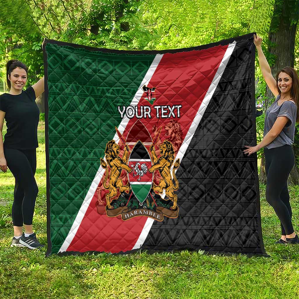 Personalised Kenya Quilt Coat Of Arms Mix Flag Style