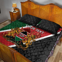 Personalised Kenya Quilt Bed Set Coat Of Arms Mix Flag Style