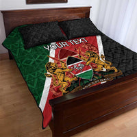 Personalised Kenya Quilt Bed Set Coat Of Arms Mix Flag Style