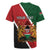 Personalised Kenya Rugby Jersey Coat Of Arms Mix Flag Style