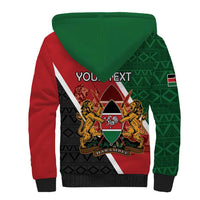 Personalised Kenya Sherpa Hoodie Coat Of Arms Mix Flag Style