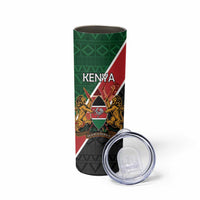 Personalised Kenya Skinny Tumbler Coat Of Arms Mix Flag Style