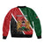 Personalised Kenya Sleeve Zip Bomber Jacket Coat Of Arms Mix Flag Style