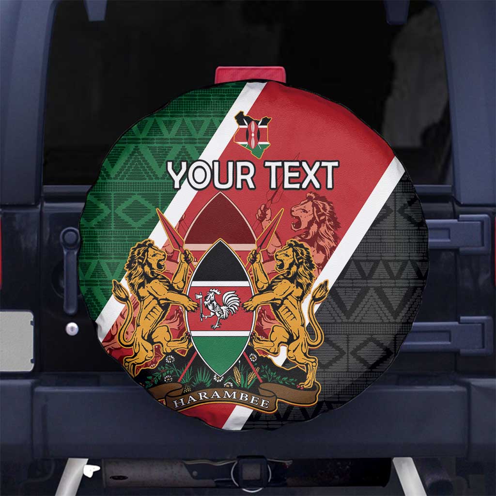 Personalised Kenya Spare Tire Cover Coat Of Arms Mix Flag Style