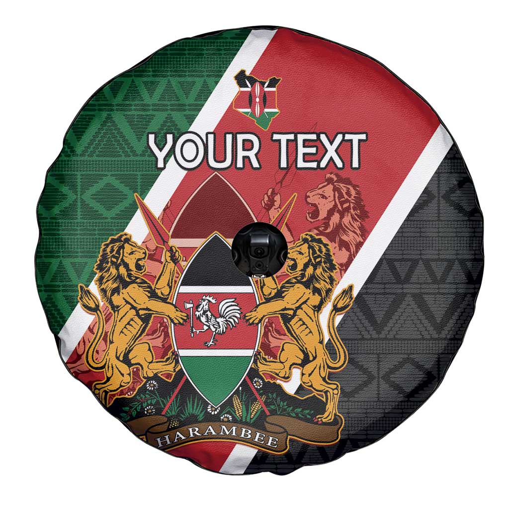 Personalised Kenya Spare Tire Cover Coat Of Arms Mix Flag Style
