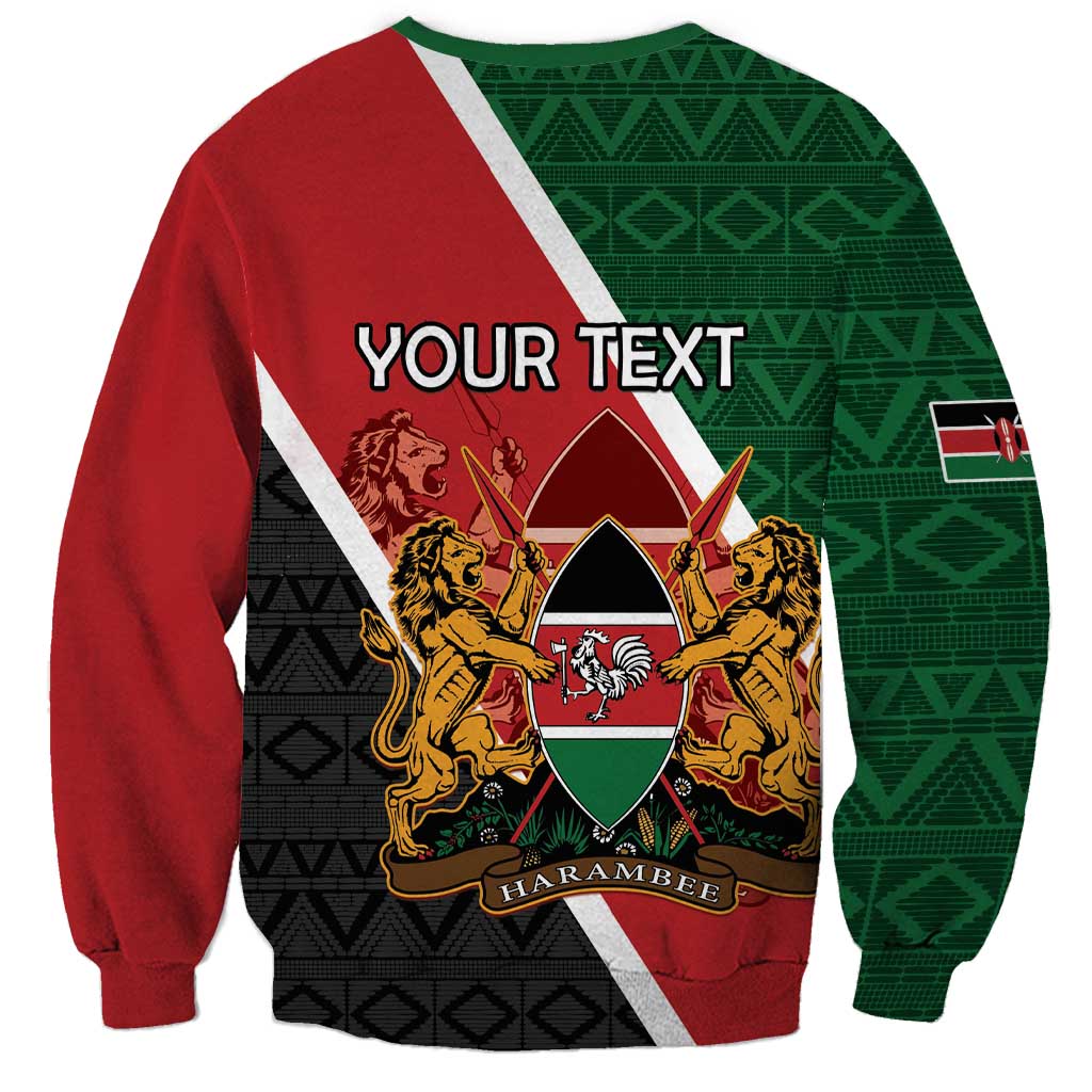 Personalised Kenya Sweatshirt Coat Of Arms Mix Flag Style
