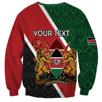 Personalised Kenya Sweatshirt Coat Of Arms Mix Flag Style