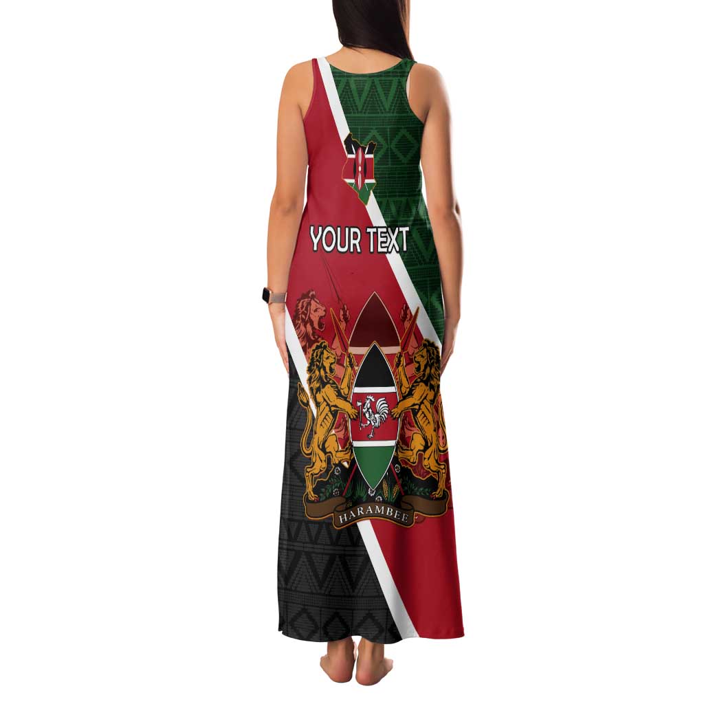 Personalised Kenya Tank Maxi Dress Coat Of Arms Mix Flag Style