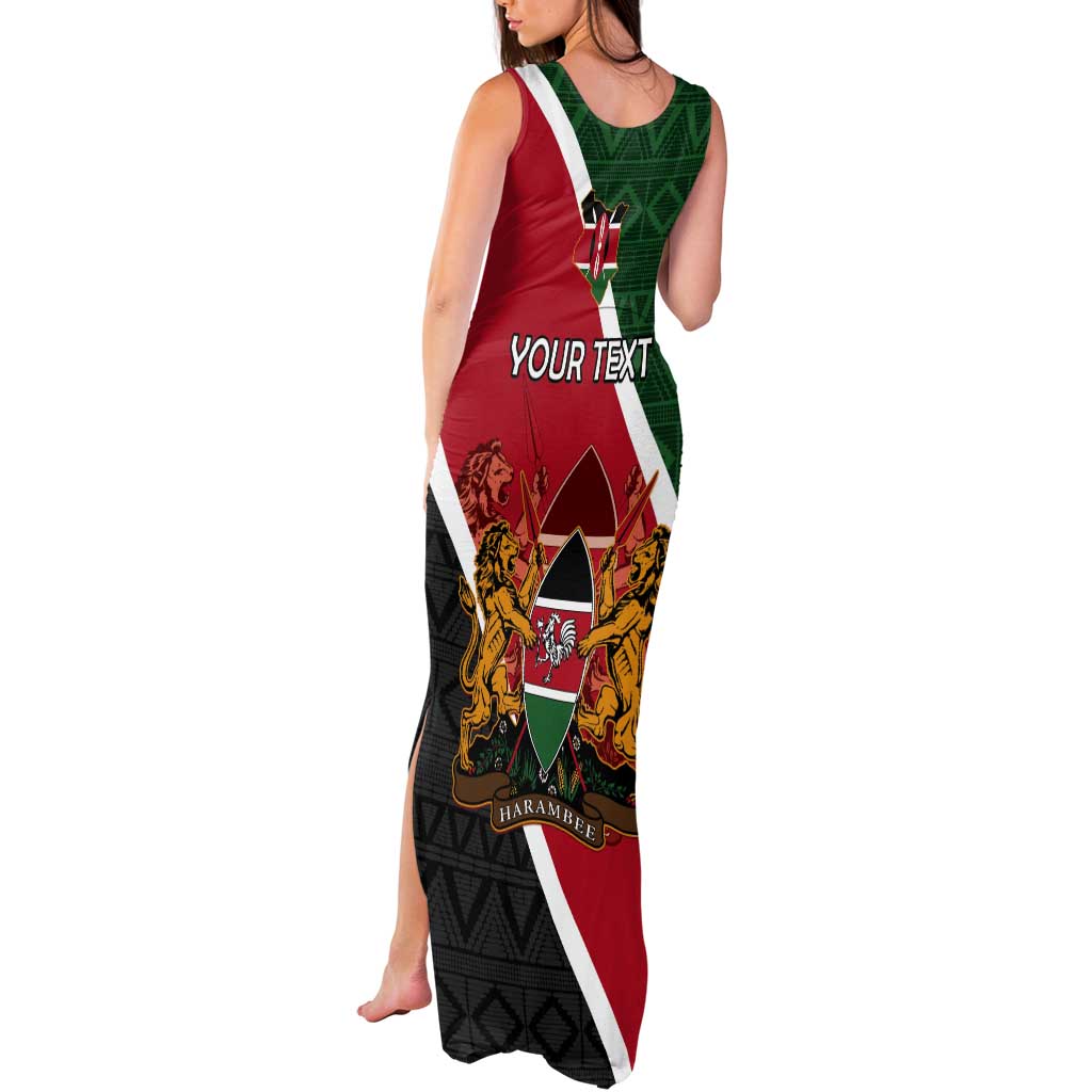 Personalised Kenya Tank Maxi Dress Coat Of Arms Mix Flag Style