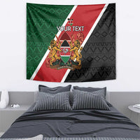 Personalised Kenya Tapestry Coat Of Arms Mix Flag Style