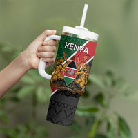 Personalised Kenya Tumbler With Handle Coat Of Arms Mix Flag Style