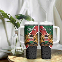 Personalised Kenya Tumbler With Handle Coat Of Arms Mix Flag Style