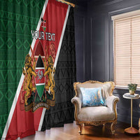 Personalised Kenya Window Curtain Coat Of Arms Mix Flag Style