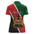 Personalised Kenya Women Polo Shirt Coat Of Arms Mix Flag Style