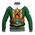 Personalised Zimbabwe Independence Day Baseball Jacket Gloriosa Flower - Flag Style