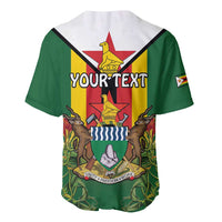 Personalised Zimbabwe Independence Day Baseball Jersey Gloriosa Flower - Flag Style