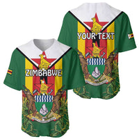 Personalised Zimbabwe Independence Day Baseball Jersey Gloriosa Flower - Flag Style