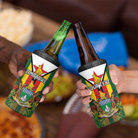 Personalised Zimbabwe Independence Day 4 in 1 Can Cooler Tumbler Gloriosa Flower - Flag Style