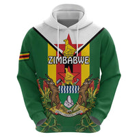 Personalised Zimbabwe Independence Day Hoodie Gloriosa Flower - Flag Style