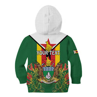 Personalised Zimbabwe Independence Day Kid Hoodie Gloriosa Flower - Flag Style