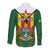 Personalised Zimbabwe Independence Day Long Sleeve Button Shirt Gloriosa Flower - Flag Style