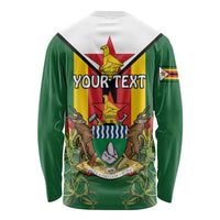Personalised Zimbabwe Independence Day Long Sleeve Shirt Gloriosa Flower - Flag Style