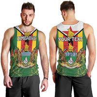Personalised Zimbabwe Independence Day Men Tank Top Gloriosa Flower - Flag Style