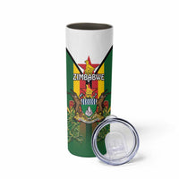 Personalised Zimbabwe Independence Day Skinny Tumbler Gloriosa Flower - Flag Style