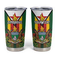 Personalised Zimbabwe Independence Day Tumbler Cup Gloriosa Flower - Flag Style
