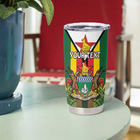 Personalised Zimbabwe Independence Day Tumbler Cup Gloriosa Flower - Flag Style