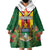 Personalised Zimbabwe Independence Day Wearable Blanket Hoodie Gloriosa Flower - Flag Style