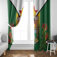 Personalised Zimbabwe Independence Day Window Curtain Gloriosa Flower - Flag Style