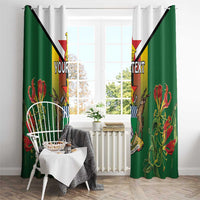 Personalised Zimbabwe Independence Day Window Curtain Gloriosa Flower - Flag Style