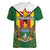 Personalised Zimbabwe Independence Day Women V-Neck T-Shirt Gloriosa Flower - Flag Style