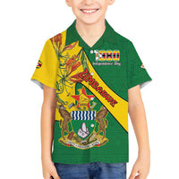 Personalised Zimbabwe Family Matching Off Shoulder Short Dress and Hawaiian Shirt 1980 Independence Day