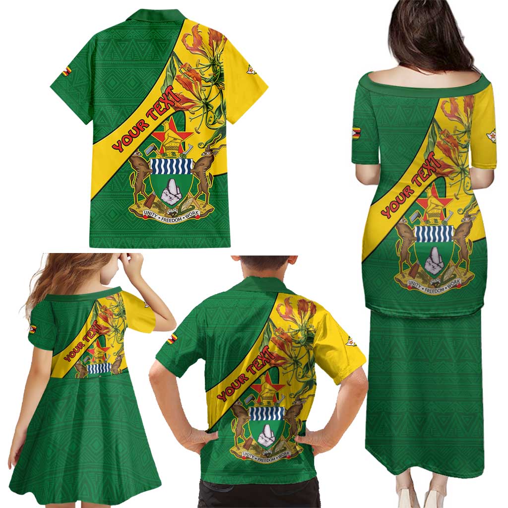 Personalised Zimbabwe Family Matching Puletasi and Hawaiian Shirt 1980 Independence Day