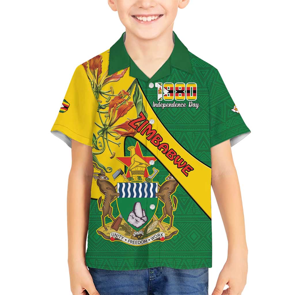 Personalised Zimbabwe Family Matching Tank Maxi Dress and Hawaiian Shirt 1980 Independence Day