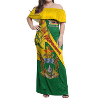 Personalised Zimbabwe Off Shoulder Maxi Dress 1980 Independence Day