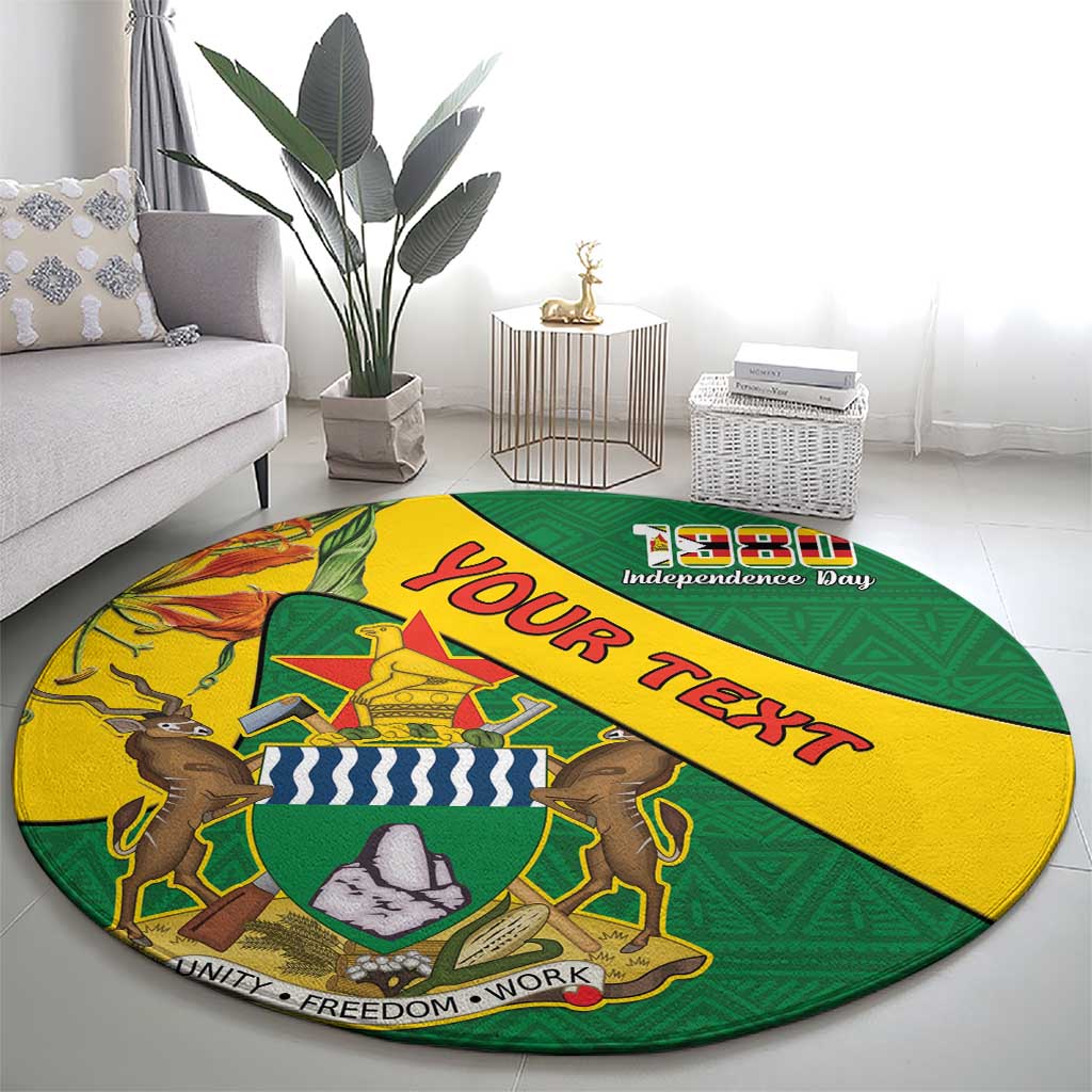 Personalised Zimbabwe Round Carpet 1980 Independence Day