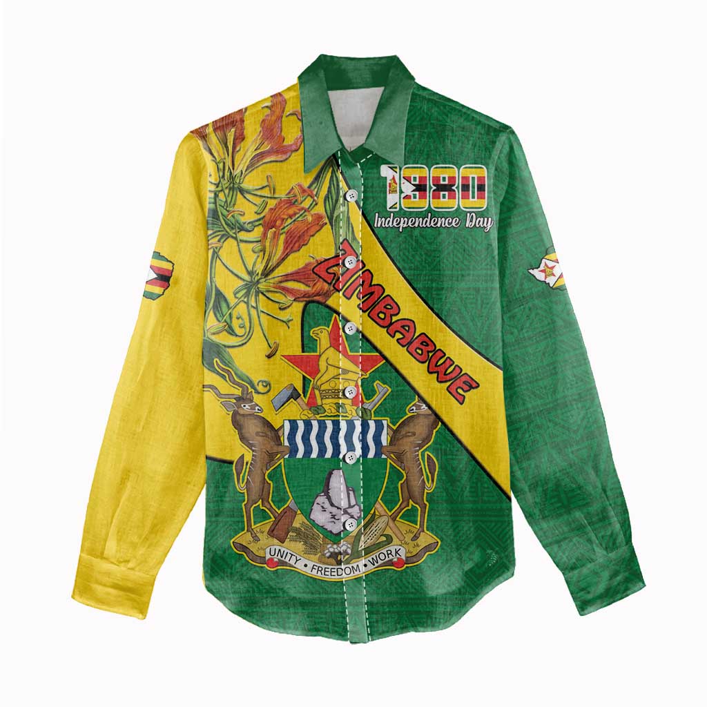 Personalised Zimbabwe Women Casual Shirt 1980 Independence Day