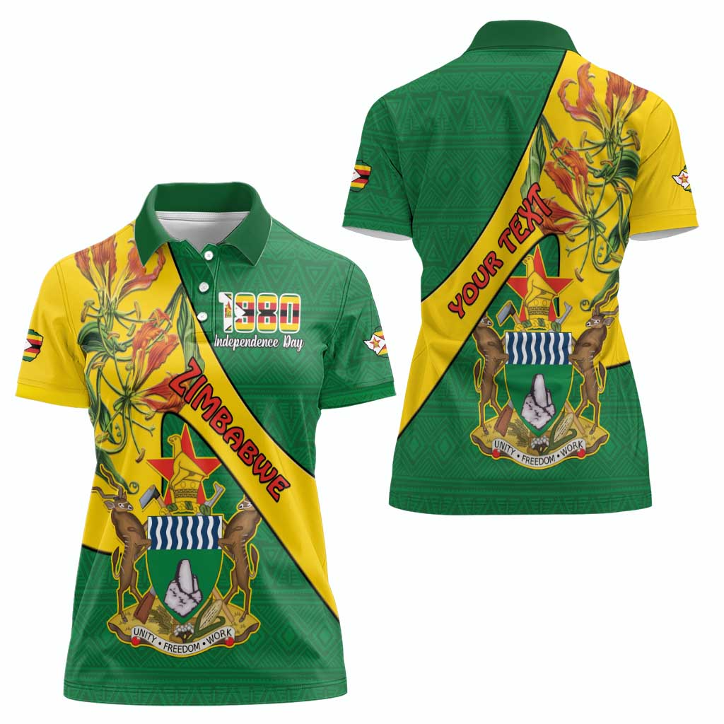 Personalised Zimbabwe Women Polo Shirt 1980 Independence Day