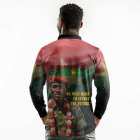 Capitaine Thomas Sankara Long Sleeve Polo Shirt We Must Dare To Invent The Future