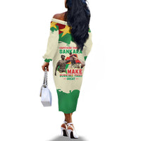 Thomas Sankara Off The Shoulder Long Sleeve Dress Make Burkina Faso Great