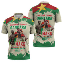 Thomas Sankara Zipper Polo Shirt Make Burkina Faso Great