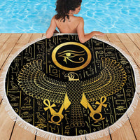 Ancient Egyptian Beach Blanket Horus Falcon God
