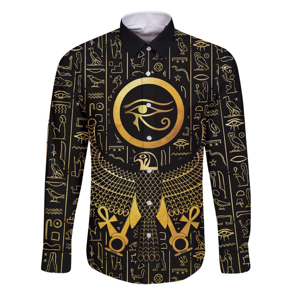 Ancient Egyptian Family Matching Short Sleeve Bodycon Dress and Hawaiian Shirt Horus Falcon God