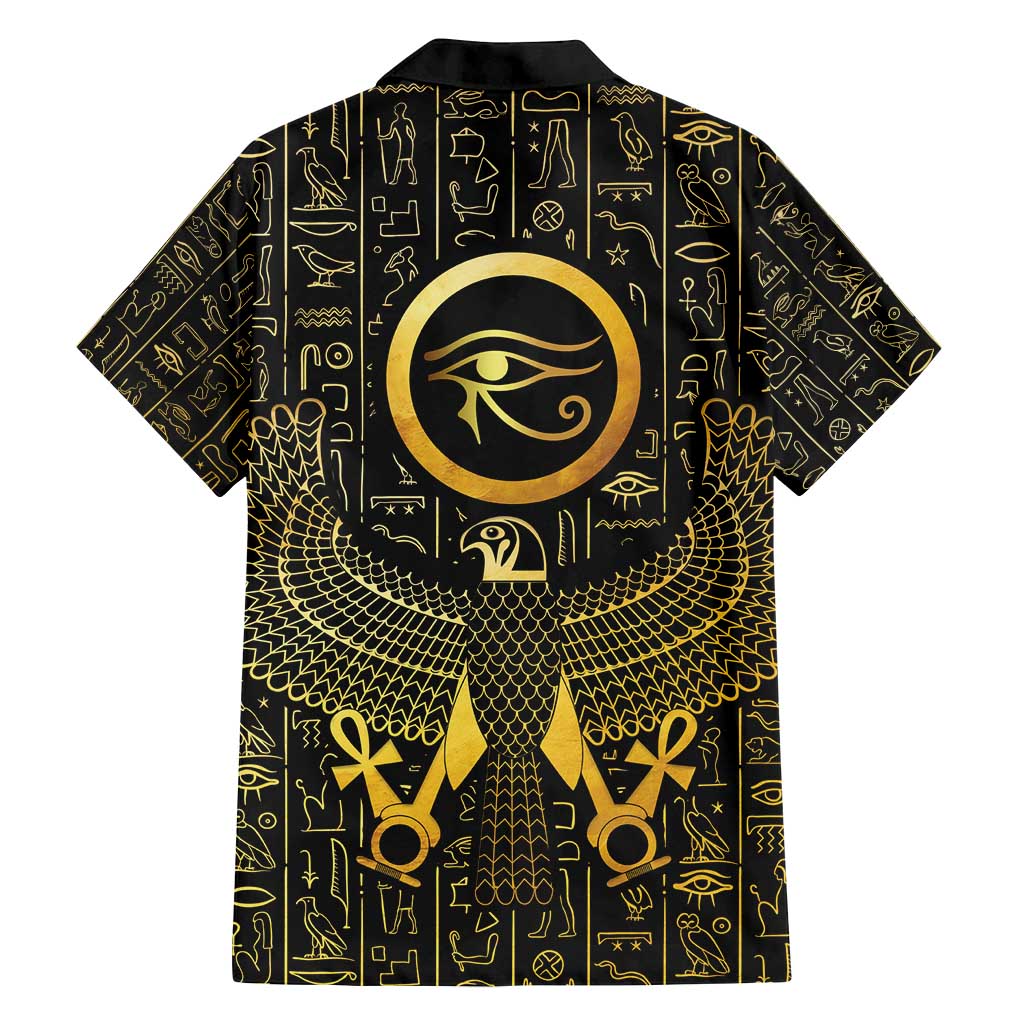 Ancient Egyptian Family Matching Summer Maxi Dress and Hawaiian Shirt Horus Falcon God