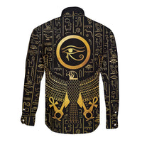 Ancient Egyptian Long Sleeve Button Shirt Horus Falcon God